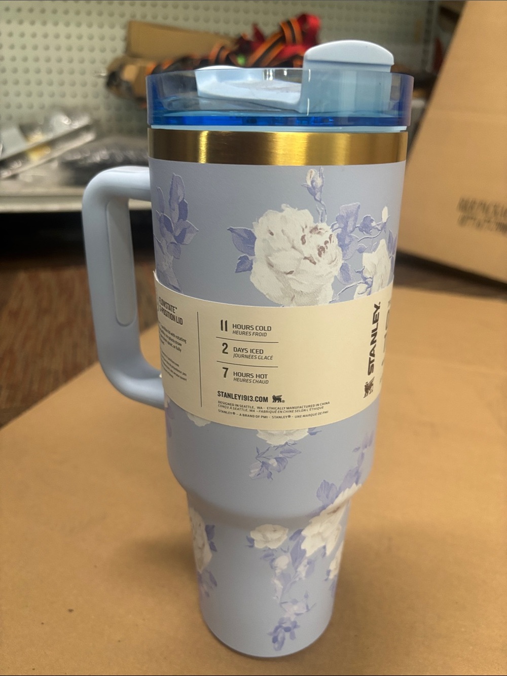 Stanley Lavender Floral Travel Mug with Handle 40 OZ